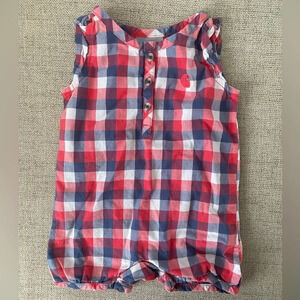 Carhartt Infant Girls' Woven Plaid Romper‎ Size 6 months